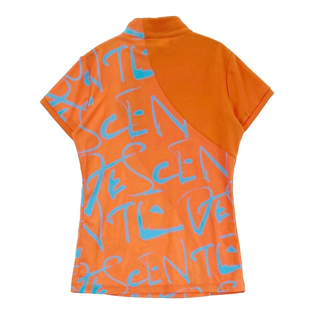 サイズ M DESCENTE GOLF デサントゴルフ 万美コラボ 半袖ハーフジップTシャツ オレンジ系 240101415655 ゴルフウェア レディース ストスト