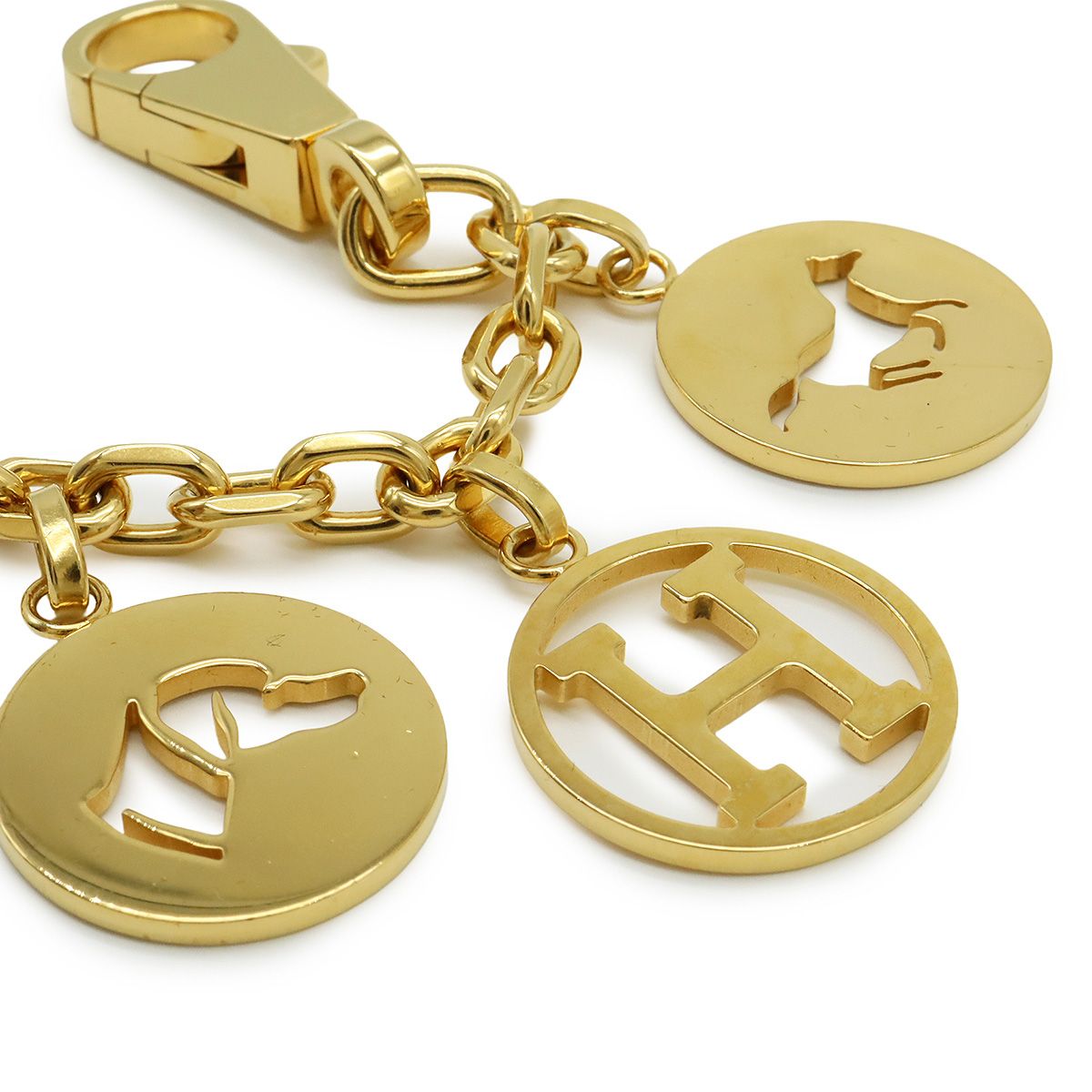 美品！エルメス ゴールドアミュレット4 ブルロック バッグチャーム カデナ HERMES エルメス カデナ付 バッグチャーム キーチェーン