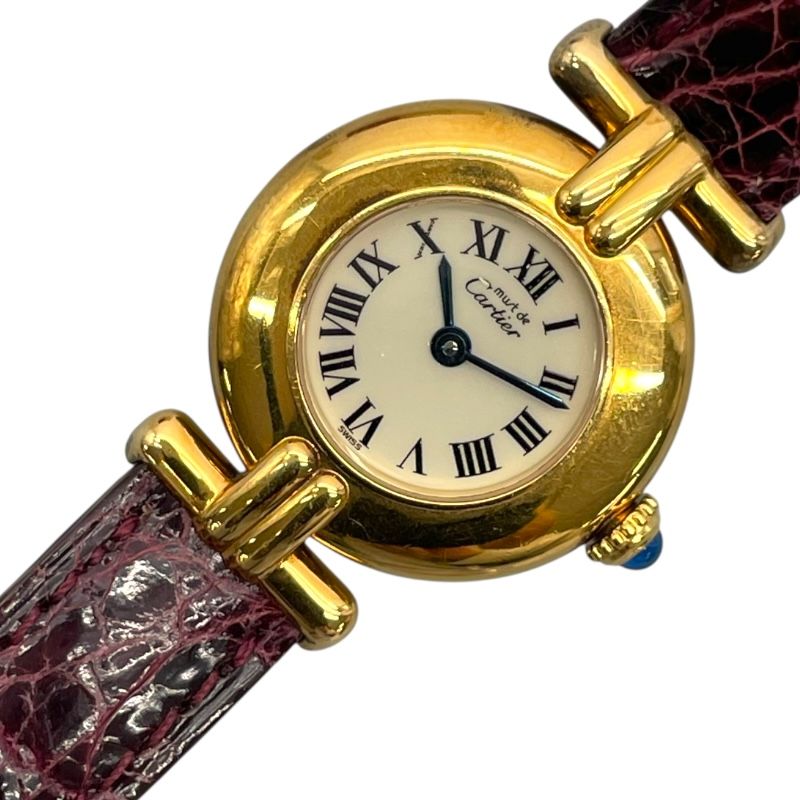 カルティエ Cartier マストコリゼ 590002 ホワイト SV|GF クオーツ レディース 腕時計