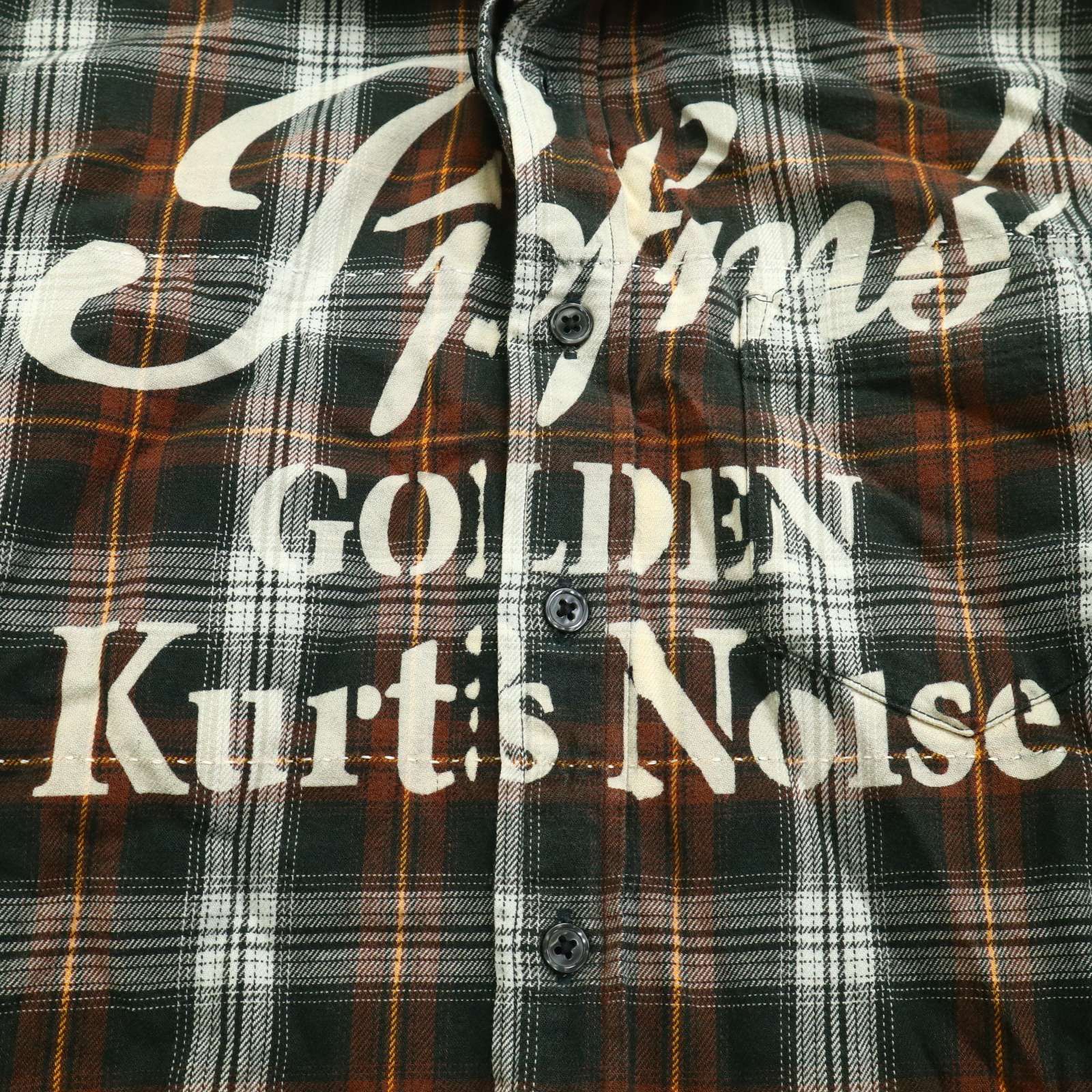 PPFM ペイトンプレイス 秋冬 プリント 長袖 チェック ネル シャツ Sz.M メンズ