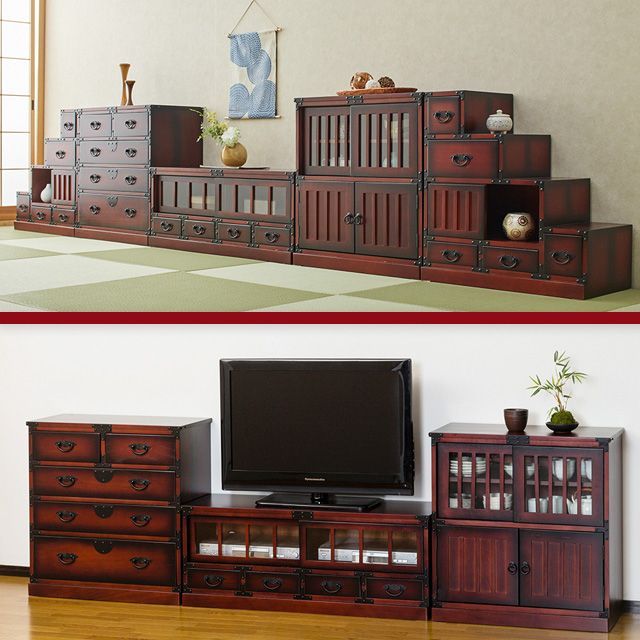 テレビ台 ローボード 民芸調 テレビボード 木製 桐製 おしゃれ TV台 TVボード 完成品 和風家具 和室 幅100 チェスト 和風 レトロ モダン 伝統 収納家具 和モダン テレビボード リビング 収納 リビング収納 棚 マルチボード オシャレ お洒落 MARWIL-DEMENAGEMENTS_CH