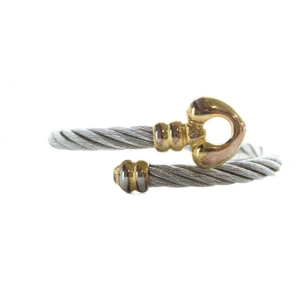 【全品送料無料】 フィリップ シャリオール PHILIPPE CHARRIOL ブレスレット アクセサリー バングル ワイヤー ロゴ 刻印 シルバー色 ゴールド色 GY17 |MQ 全品無料！