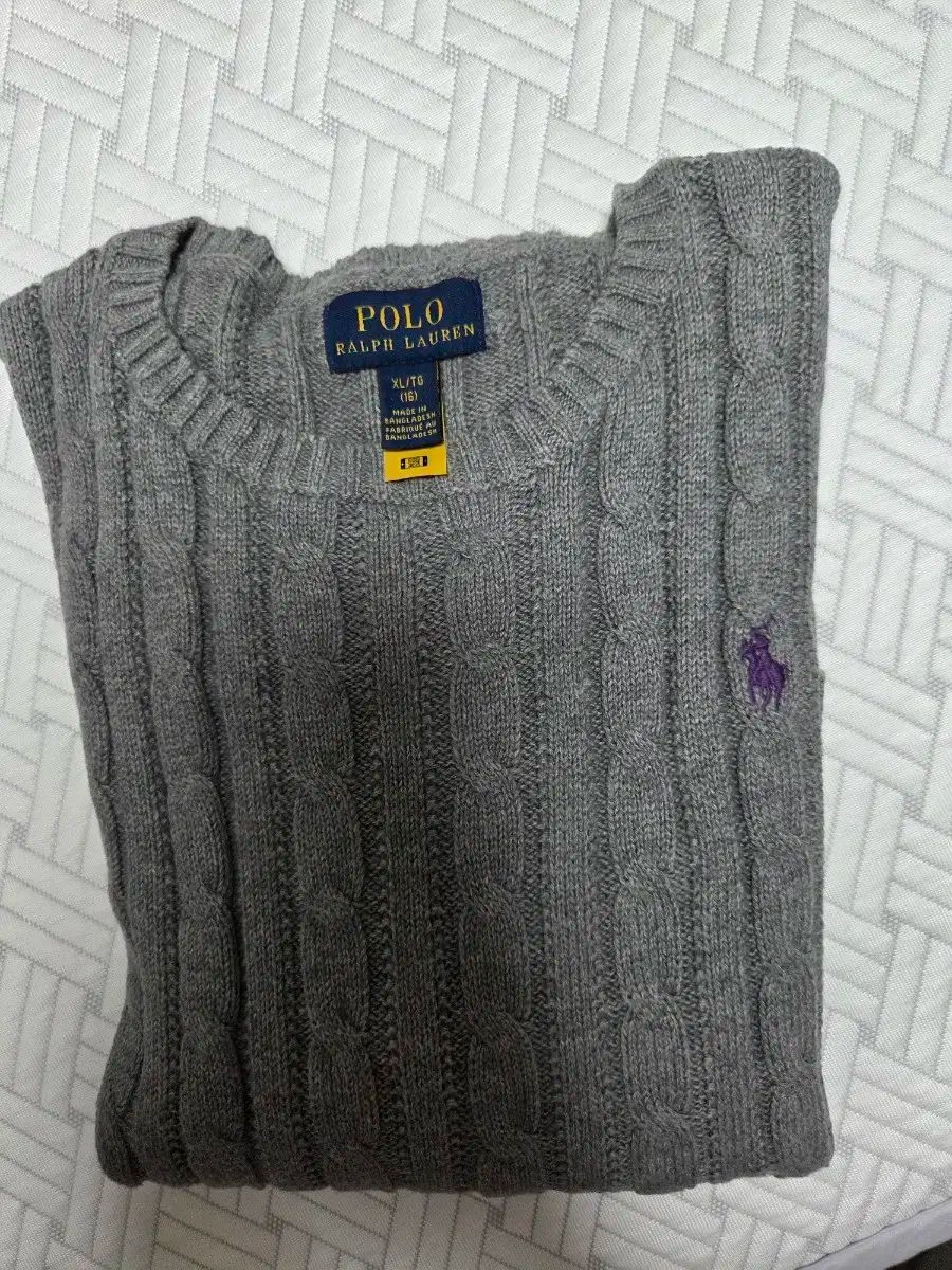 ポロ Ralph Lauren ラルフローレン ケーブル ニット グレー ガールズ xl