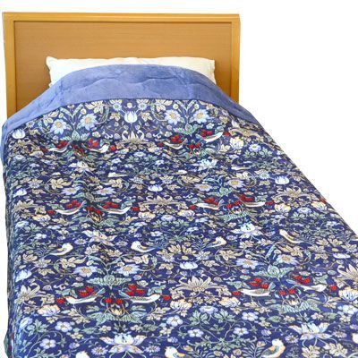 V&A ロマンス小杉 ウイリアムモリス いちご泥棒 肌掛けふとん シングル V&A ウィリアム・モリス いちご泥棒柄 合繊肌掛けふとん