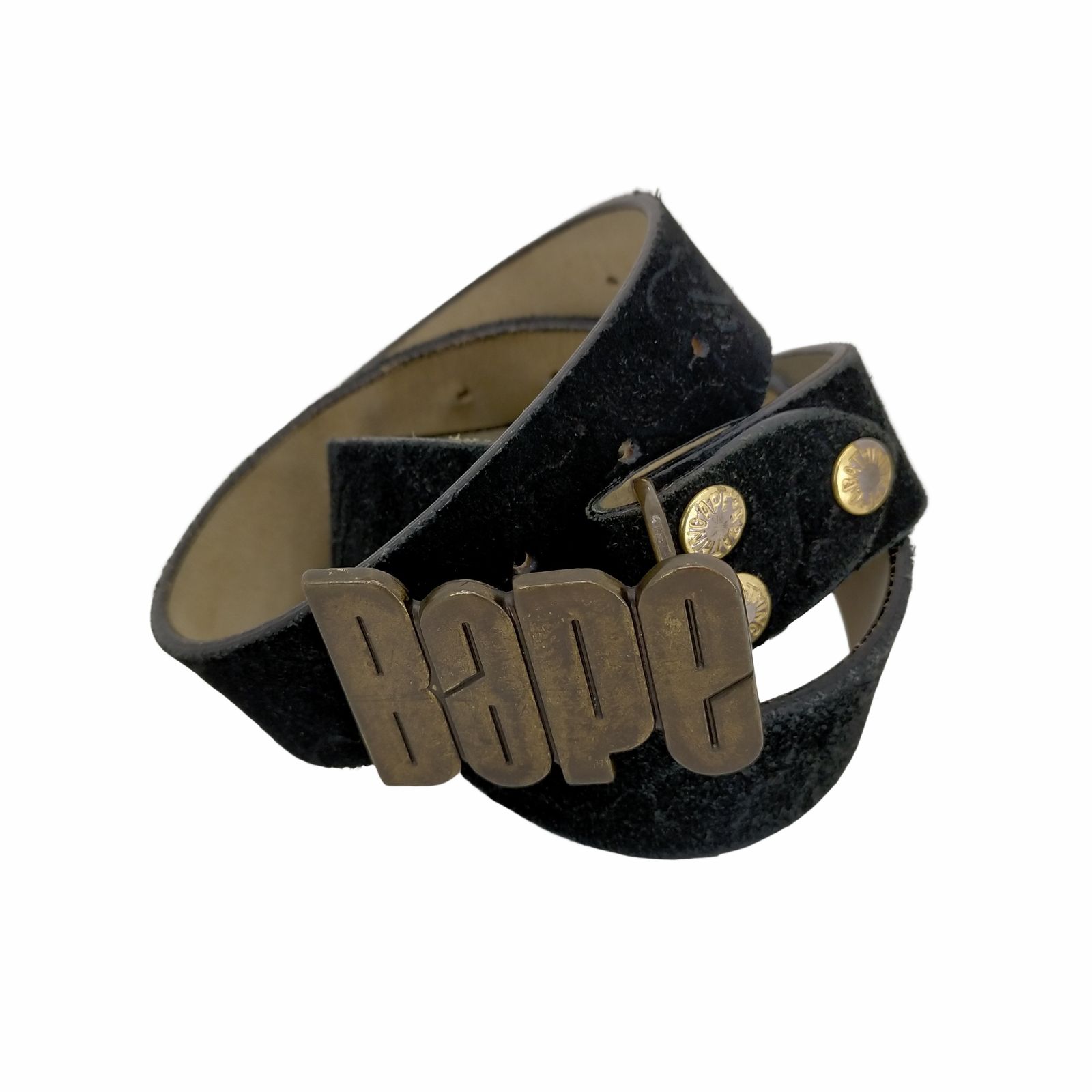 A BATHING APE メタルバックル付き　スエード型押し　レザーベルト アベイシングエイプ BAPE by A BATHING APE メタルバックル