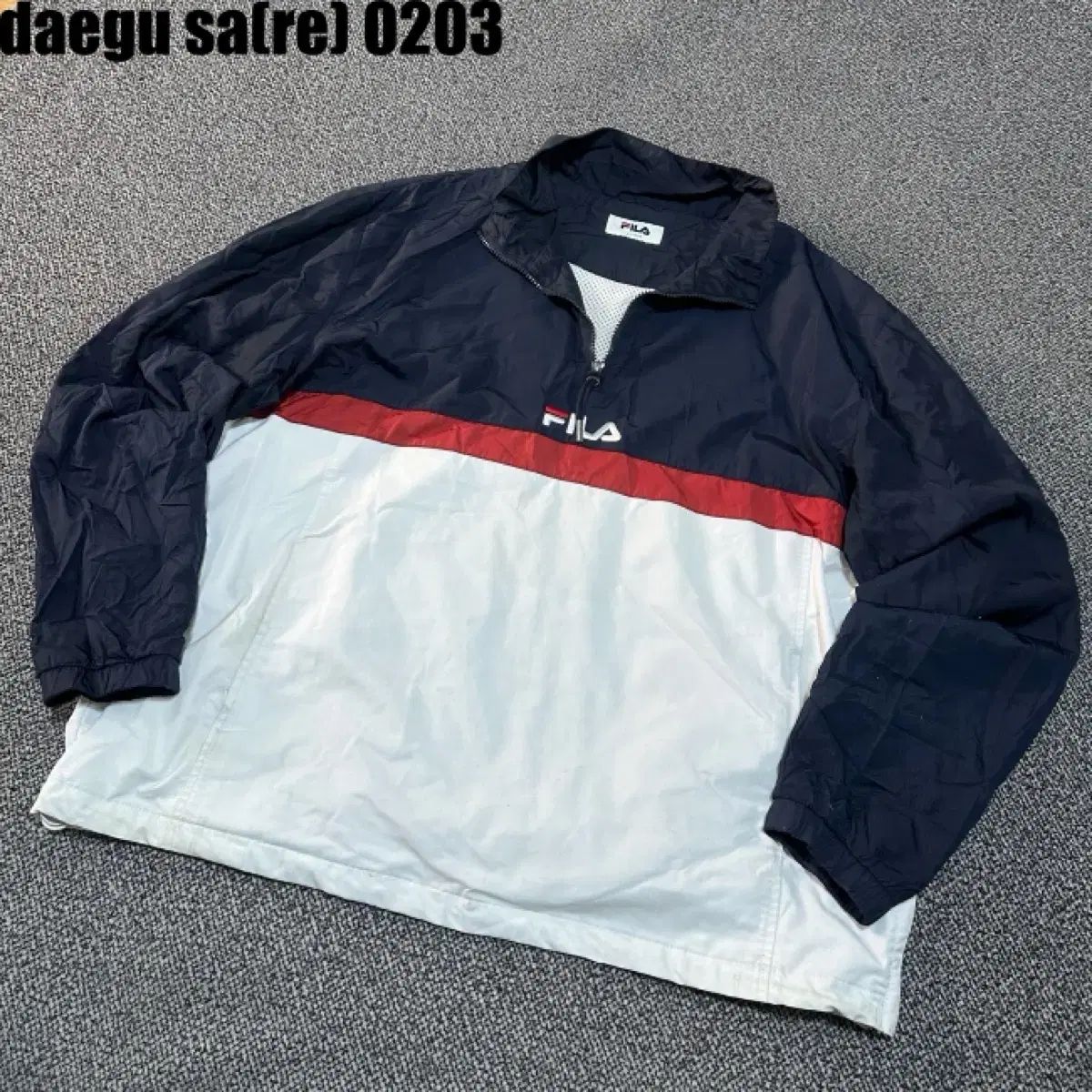 【雷市場（ポンジャン）商品韓国直送】 XL FILA(フィラ) ロゴ ハーフジップ ウインドブレーカー