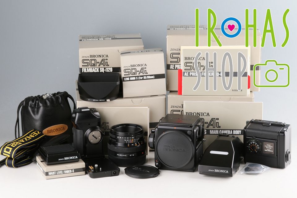 Zenza Bronica SQ-Ai Zenzanon-PS 80mm F|2.8 AE Prism Finder Waist Level Finder Motor Drive 58594L9