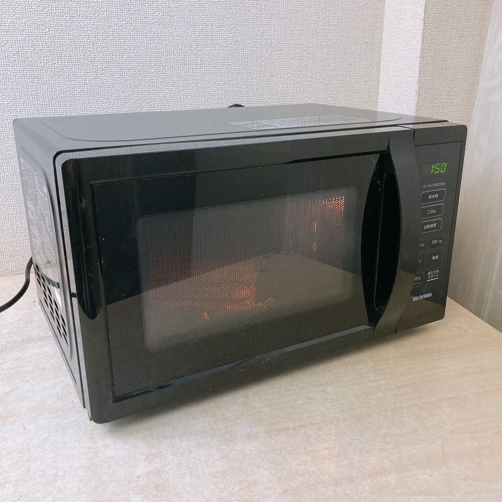 通電 済 アイリスオーヤマ 2025年製 電子レンジ 50|60Hz共用 調理家電 白物家電 一人暮らし 新生活 IRIS OHYAMA PMB-T178 ブラック 黒色 品