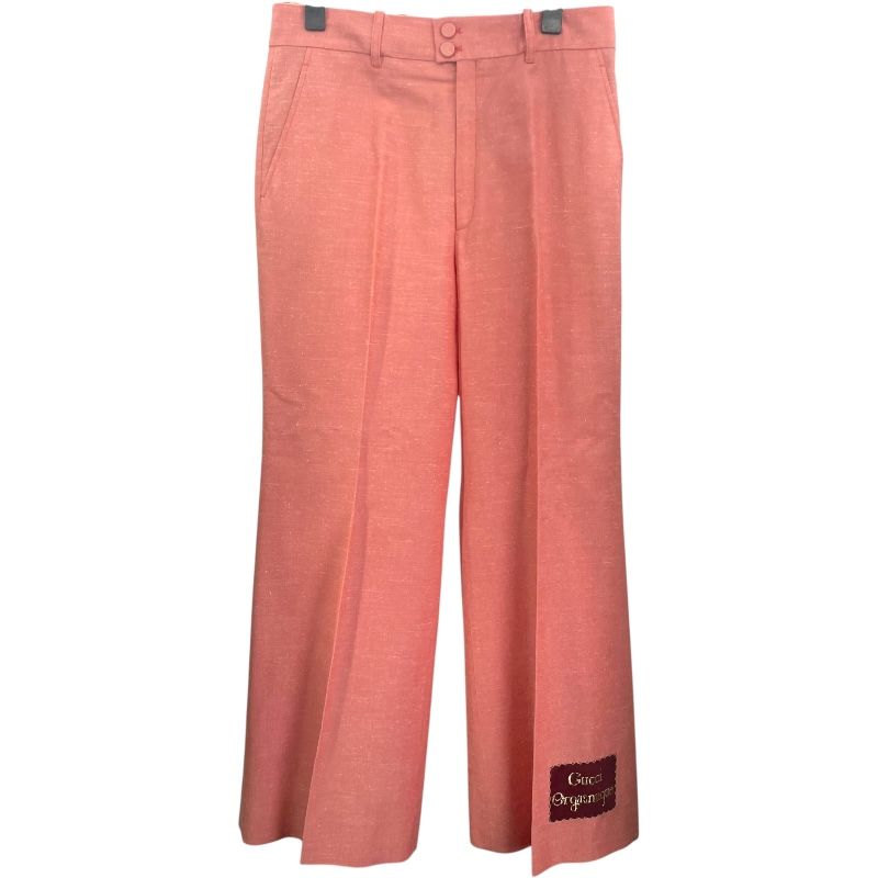 グッチ GUCCI ロゴワッペンスラックスパンツ 624955 ピンク レーヨン レディース その他ボトムス