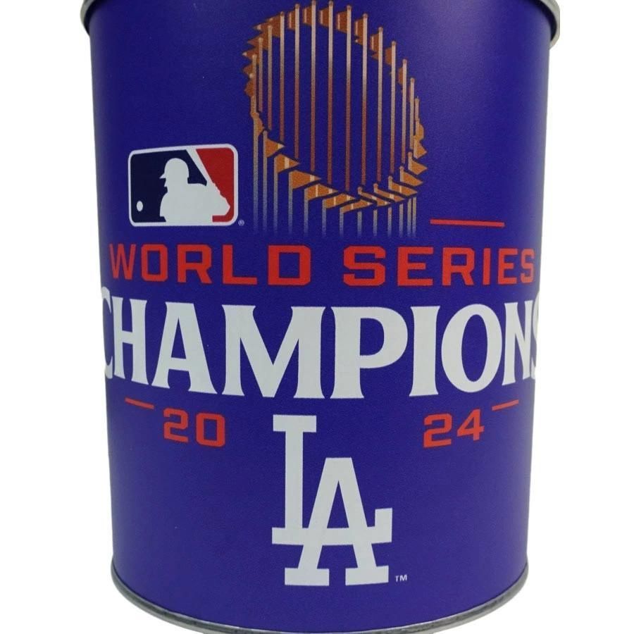 新品MLB公式dodgersドジャースワールドシリーズ蓋付アルミ缶1ガロンゴミ箱 新品 MLB 公式 オフィシャルライセンス losangeles dodgers