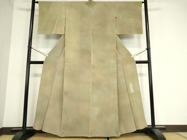 平和屋着物●染色作家　斉藤三才　小紋　霞文　正絹　逸品　AABD1630ck 平和屋着物▽染色作家 斉藤三才 小紋 単衣 霞文 暈し染め 正絹 逸品