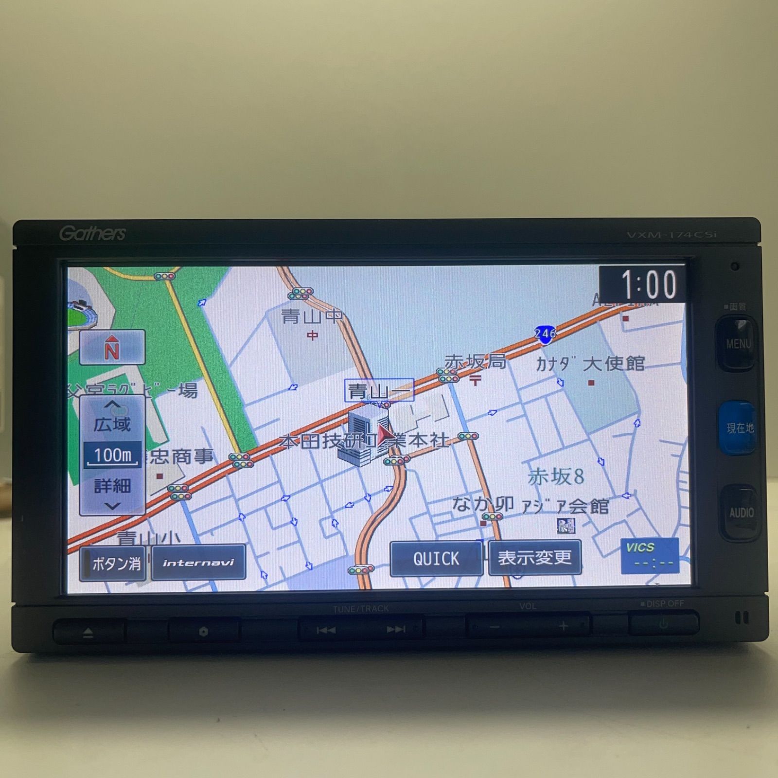 HONDA 純正 ナビ Gathers VXM-174CSi タッチパネル正常 ホンダ TV ビデオ CD AM FM ABLUETOOTH機能