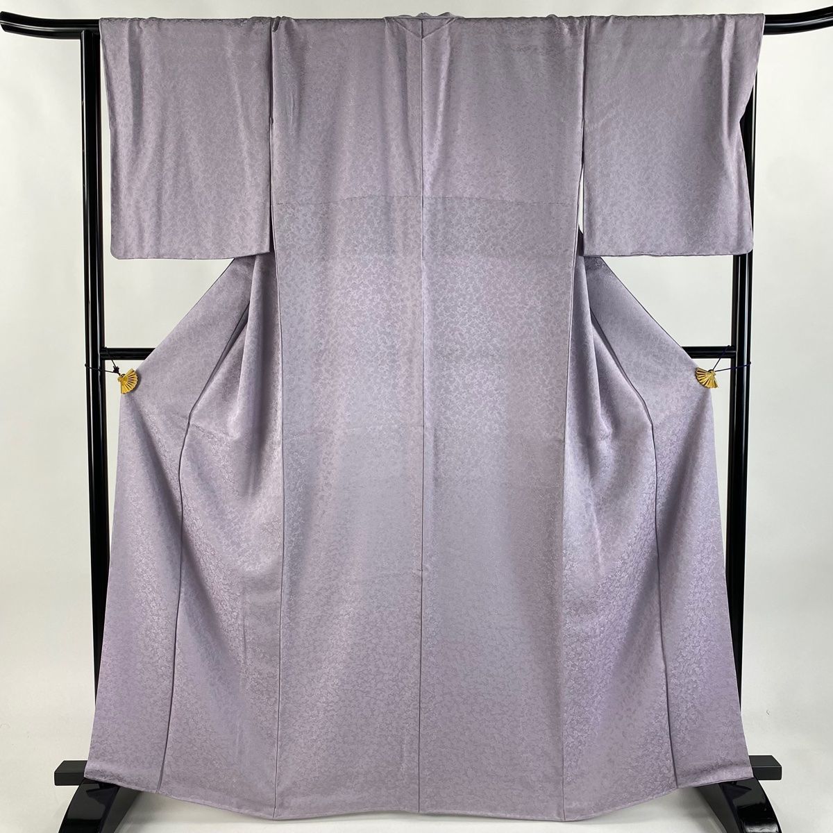 色無地 身丈164cm 裄丈68cm L 袷 地紋 薄紫 正絹 名品