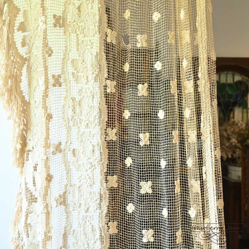 フランスアンティーク レースカーテン フランス アンティーク レース カーテン ローン＆チュール 刺繍