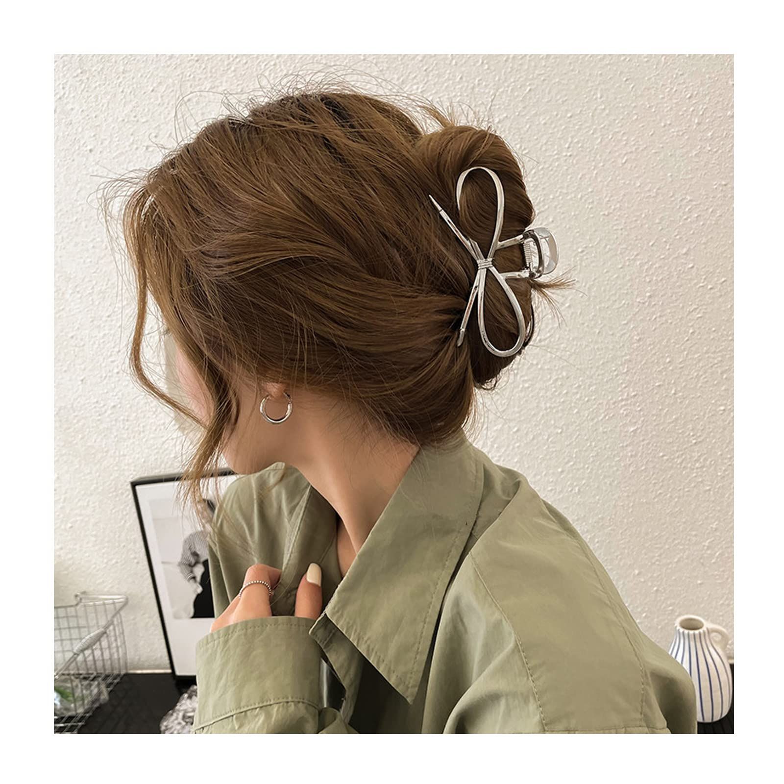 人気商品】シンプル ヘアアクセサリー 韓国風 オフィス バナナクリップ