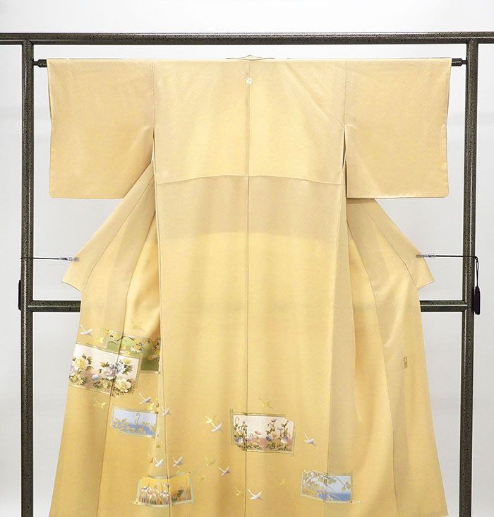 色留袖 正絹 金彩友禅 和田光正作 身丈150.5cm 裄丈63cm 右三つ巴 一つ紋 リサイクル 着物 フォーマル レディース f4071