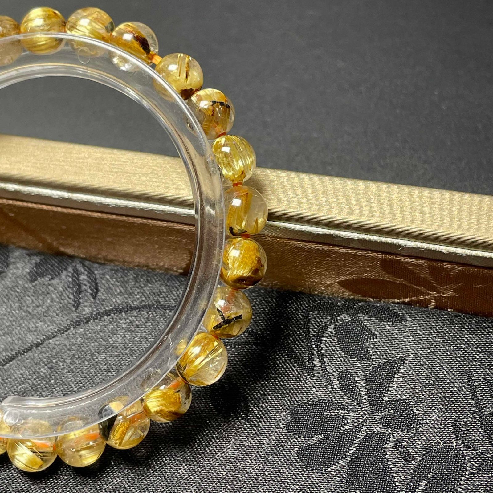 夢色 EU製 ☆太陽花タイチンルチル☆黄金針水晶 金運 開運
