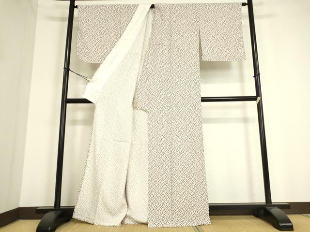 平和屋着物▽上質な小紋 単衣 間道 正絹 逸品 CAAU3797xi