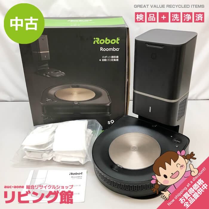 ss6764 【中古】 iRobot ルンバ s9+ ロボット掃除機 クリーンベース付 ブラック 取扱説明書付 元箱付 アイロボット 自動 掃除機  自動ゴミ収集 家庭用 クリーナー 時短家電 ルンバ 中古 - メルカリ