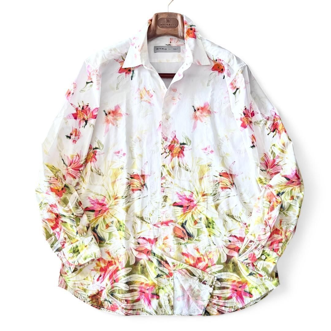 極美品 Lサイズ『エトロ』ボタニカル フローラル フラワー 花柄 シャツ+ 極美品 Lサイズ『エトロ』ボタニカル フローラル フラワー 花柄