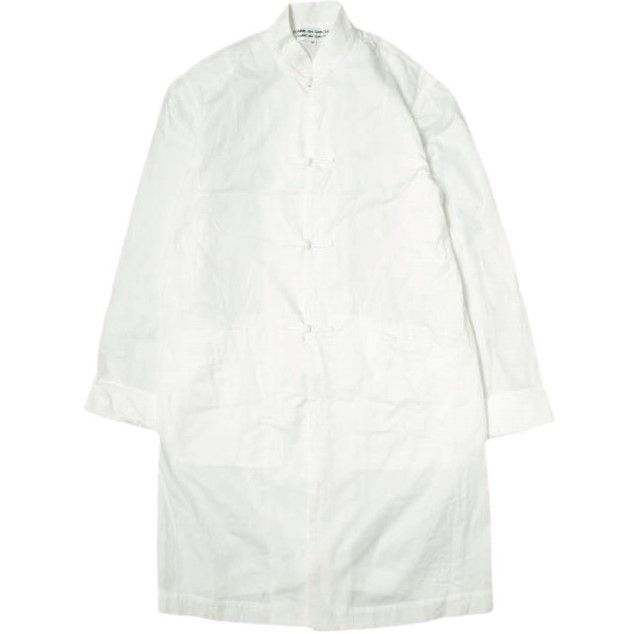 COMME des GARCONS COMME des GARCONS コムデギャルソン コムコム 17SS 日本製 ロング チャイナシャツ RS-J018 M ホワイト コート g22514 COMME des GARCONS COMME des GARCONS コムデギャルソン