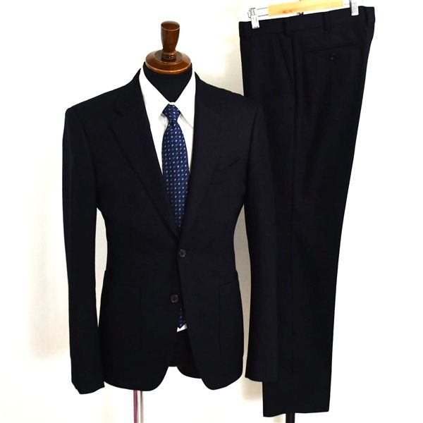 FERIARE BELLO 伊製 カノニコ Super100 s生地 2つボタン シングルスーツ L A7 ブラック ノータック 47707-373046 合物 春秋 5XI069 メンズビジネス 202509