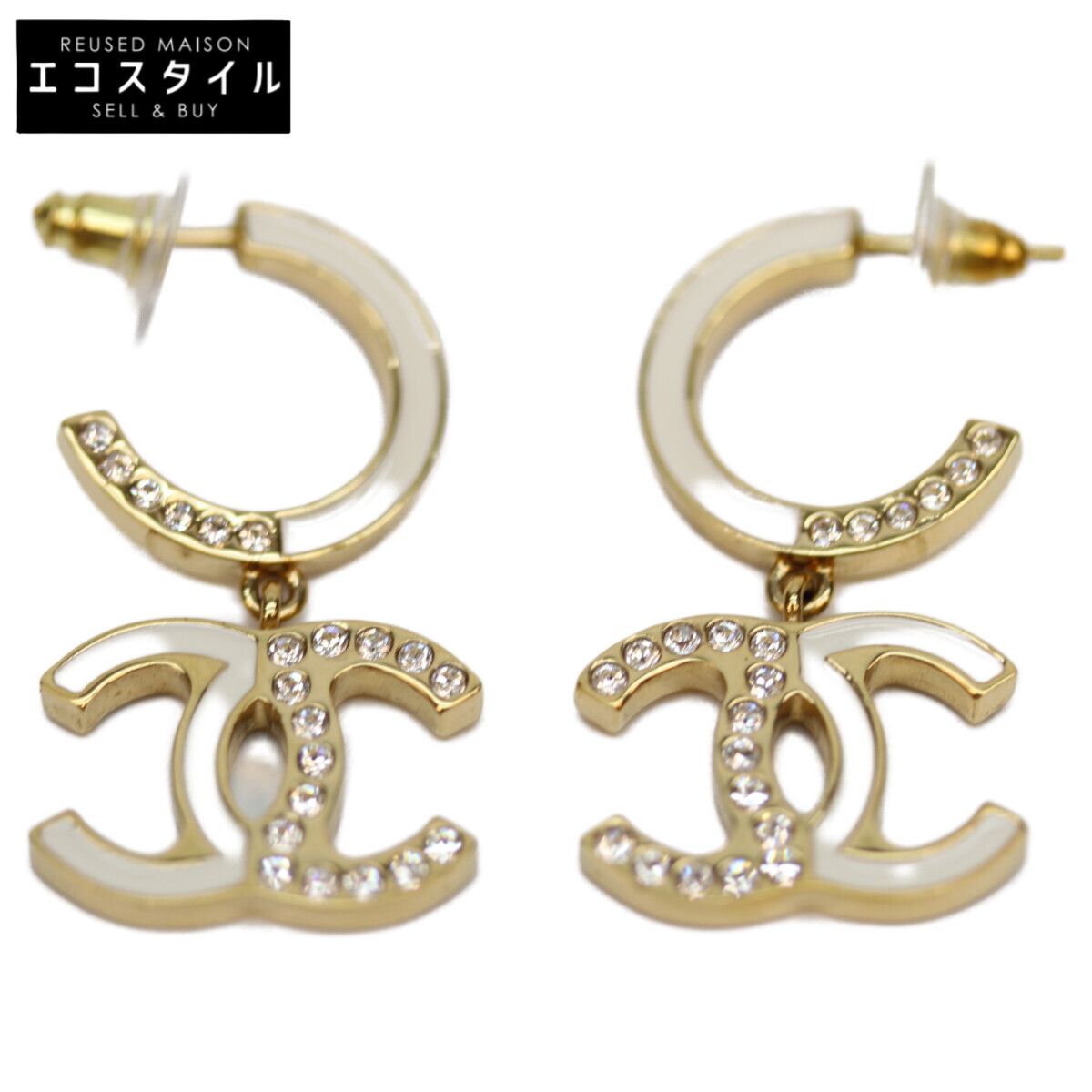 CHANEL シャネル B24S ﾗｲﾝｽﾄｰﾝ GPﾎﾜｲﾄ ﾊｰﾌｺｺ ﾌｰﾌﾟﾋﾟｱｽ