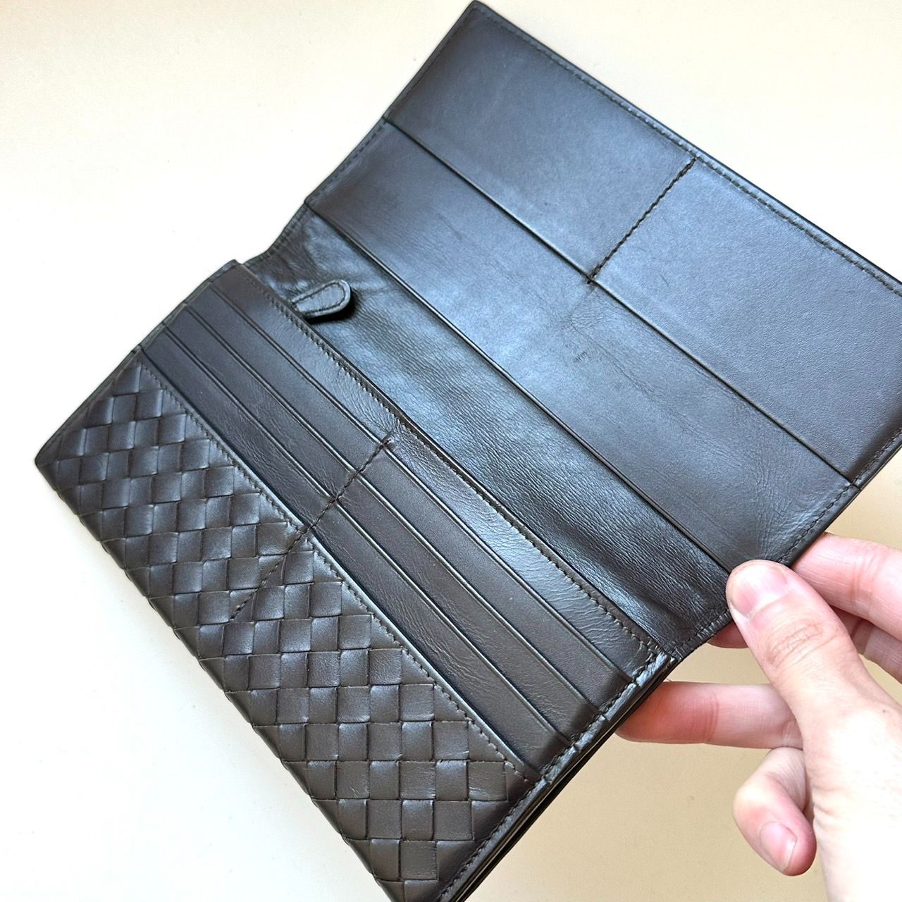 ボッテガヴェネタ BOTTEGA VENETA 長財布 イントレチャート ダーク 