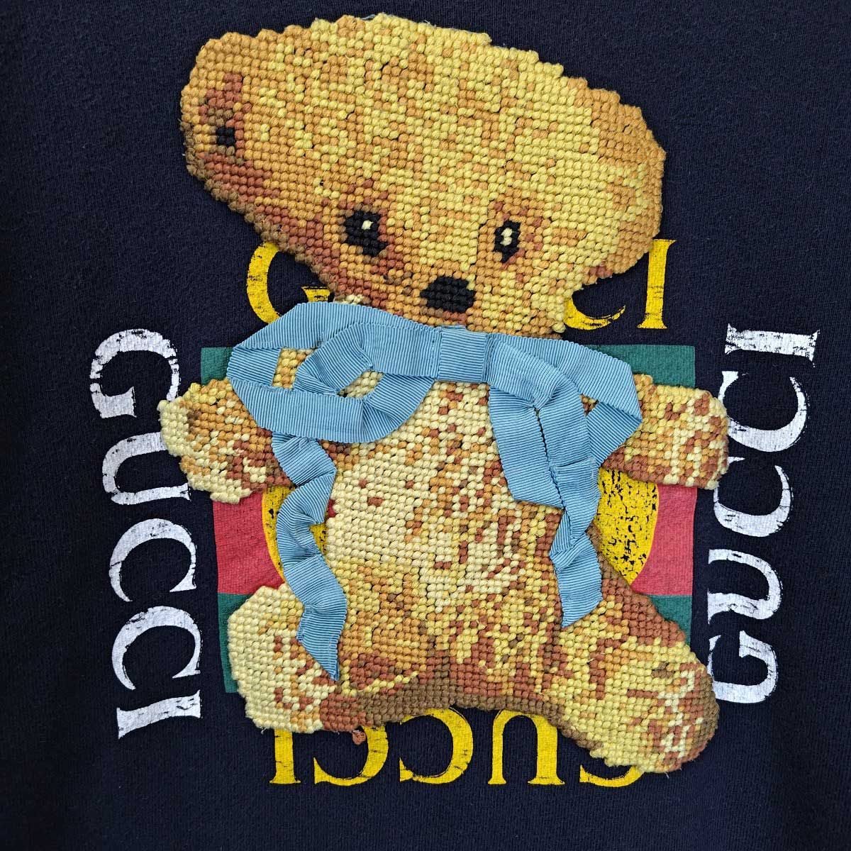 グッチ 2018クルーズコレクション テディベア クルーネック スウェットトレーナー S ネイビー 489677-X9N17 GUCCI グッチ 2018クルーズコレクション テディベア クルーネック スウェット