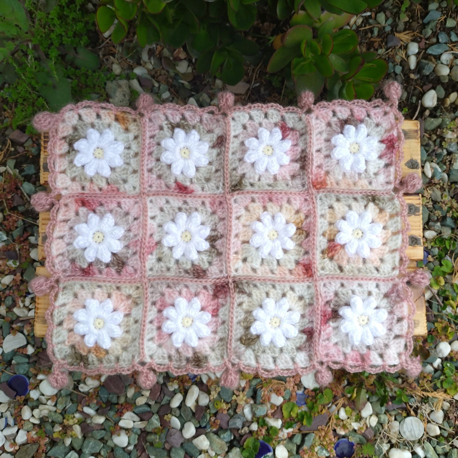 スクエア❣️ マルチマット マルチカバー 玄関マット 手編み