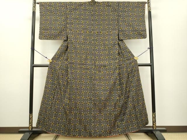 専用 KL2550 秋名バラ 龍郷絣 身丈152cm 大島紬 着物 正絹 平和屋着物○本場大島紬 龍郷絣 秋名バラ 正絹 逸品 未使用