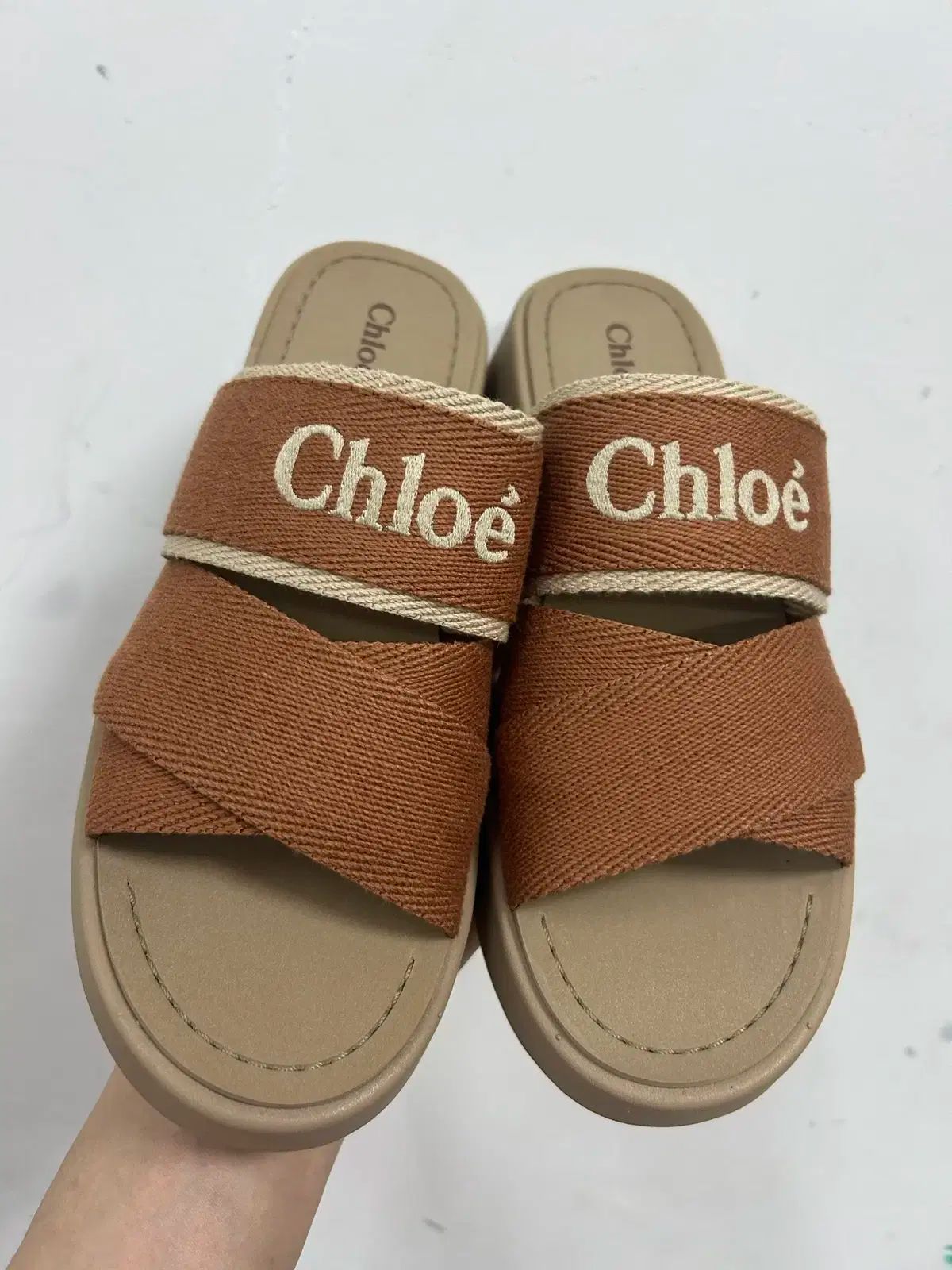 Chloe クロエ ロゴ カジュアル サンダル スリッパ ベージュ