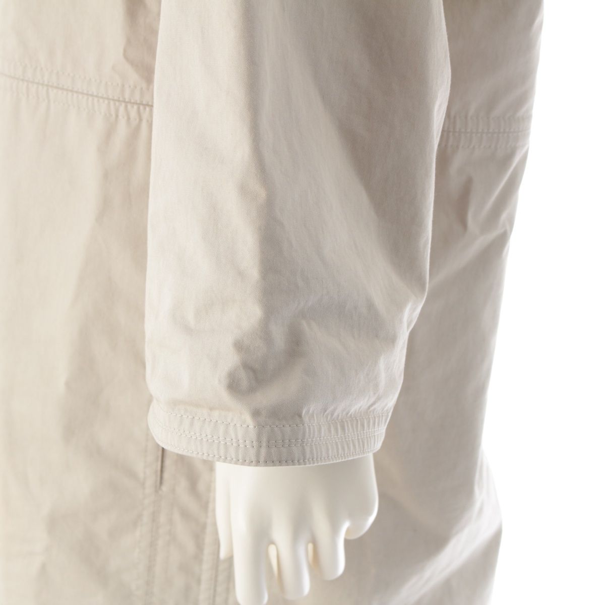 エルメス コットン レザー ノーカラー ロング ターンロック コート  