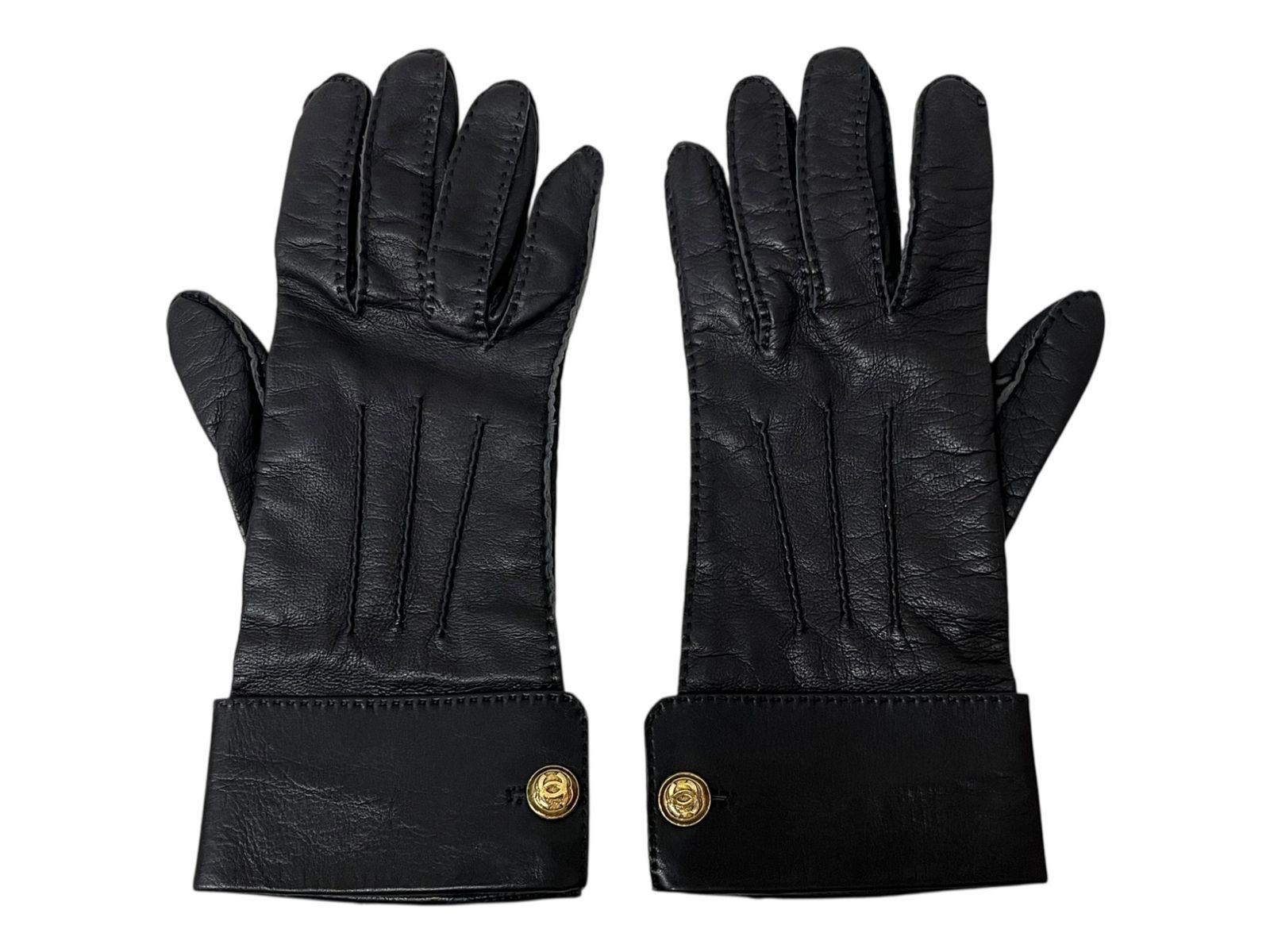 CHANEL (シャネル) レザーグローブ 手袋 ラムスキン フランス製 7 1/2