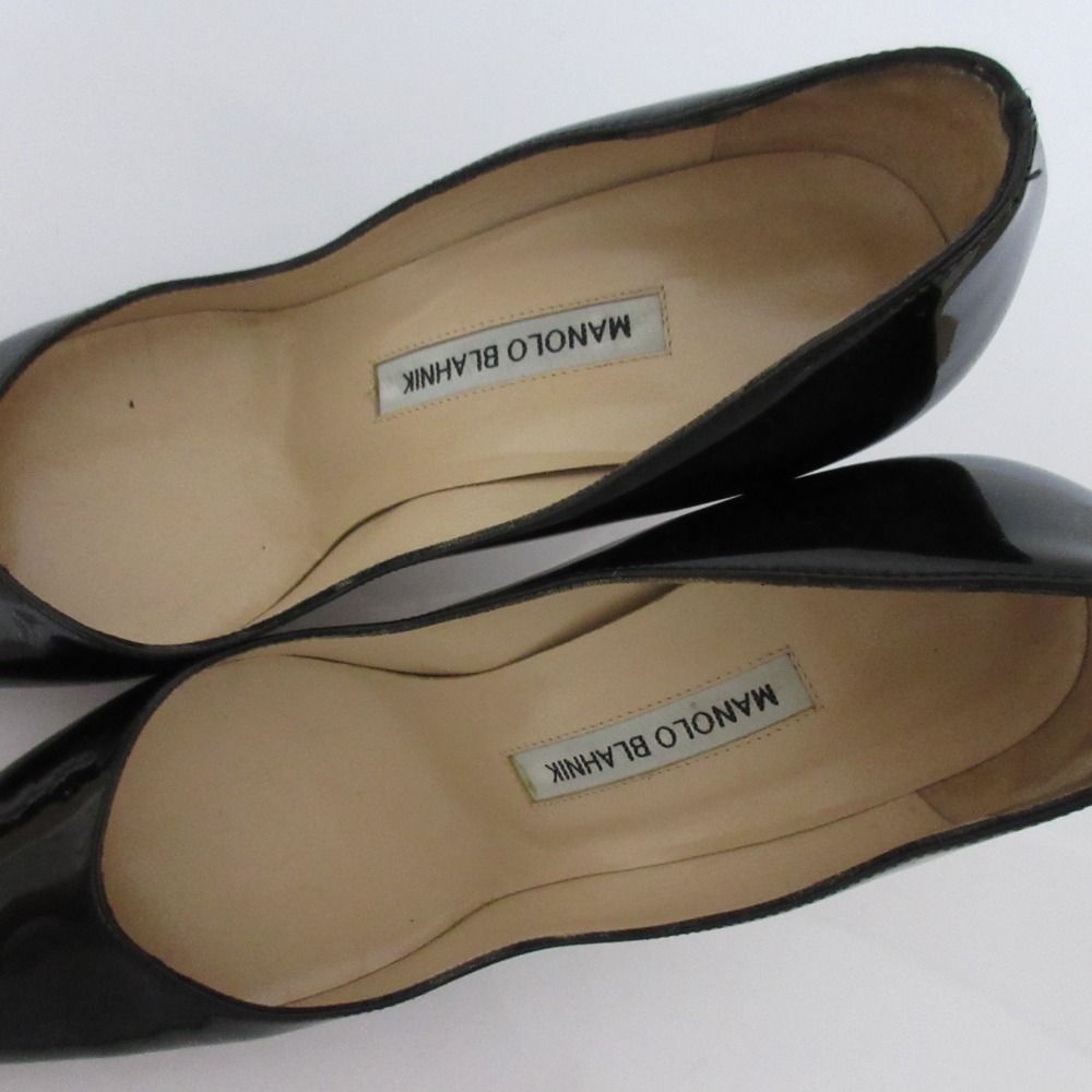 【美品】マノロブラニク リザード型押しレザー ポインテッドトゥ パンプス 良品 MANOLO BLAHNIK マノロブラニク パテントレザー ポイン