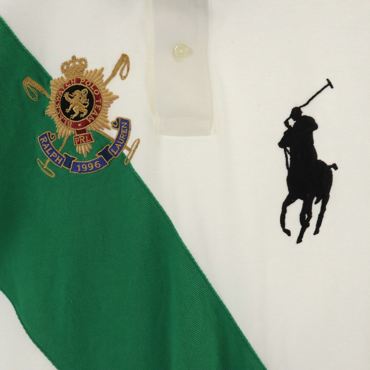 POLO ポロラルフローレン　ポニー刺繍　半袖ポロシャツ　XL 古着　90s 白 ポロラルフローレン】半袖ポロシャツ ビッグポニー刺繍ロゴ
