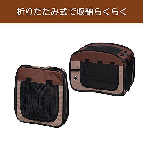 アイリスオーヤマ 犬 猫 ケージ 折りたたみ アウトドア 防災 ブラウン 超小型犬 猫用 幅53.5×奥行32.5×高さ42.5cm