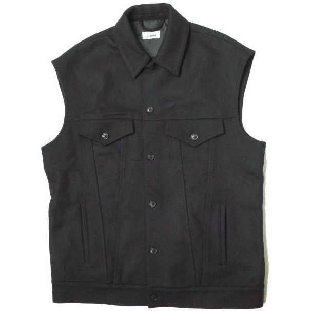 lownn ローン Trucker Jacket Vest ウールカシミヤ トラッカージャケットベスト 48 BLACK トップス g12992 -  メルカリ