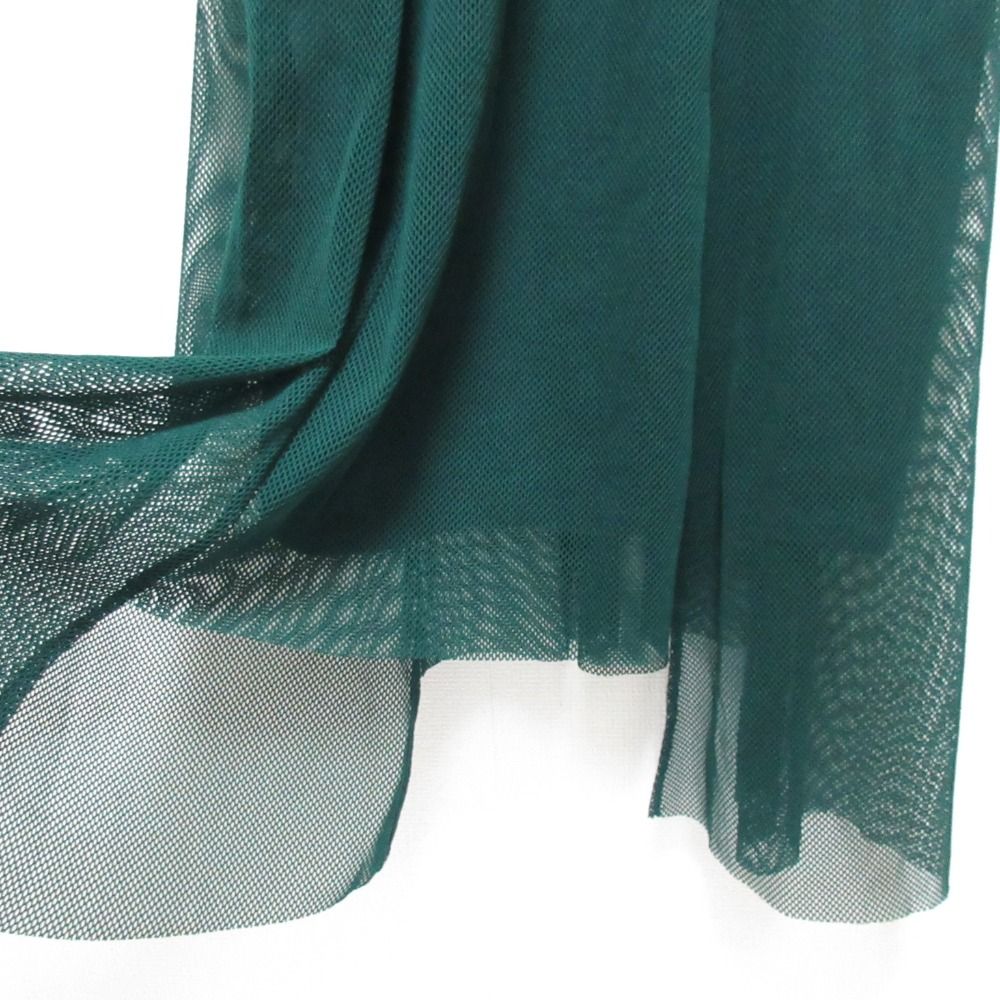 UN3D. メッシュアシンメトリーキャミワンピース グリーン 緑色 38 美品 UN3D. アンスリード MESH ASYMME CAMI OP メッシュ ロング