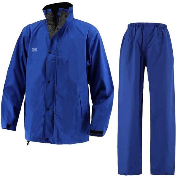 弘進ゴム レインウェア モトラス M 701 4 L 上下セットブルー ブラック アウトドア 作業着 透湿防水機能 男女兼用 雨合羽 レインスーツ レインコート 雨衣 合羽 かっぱ