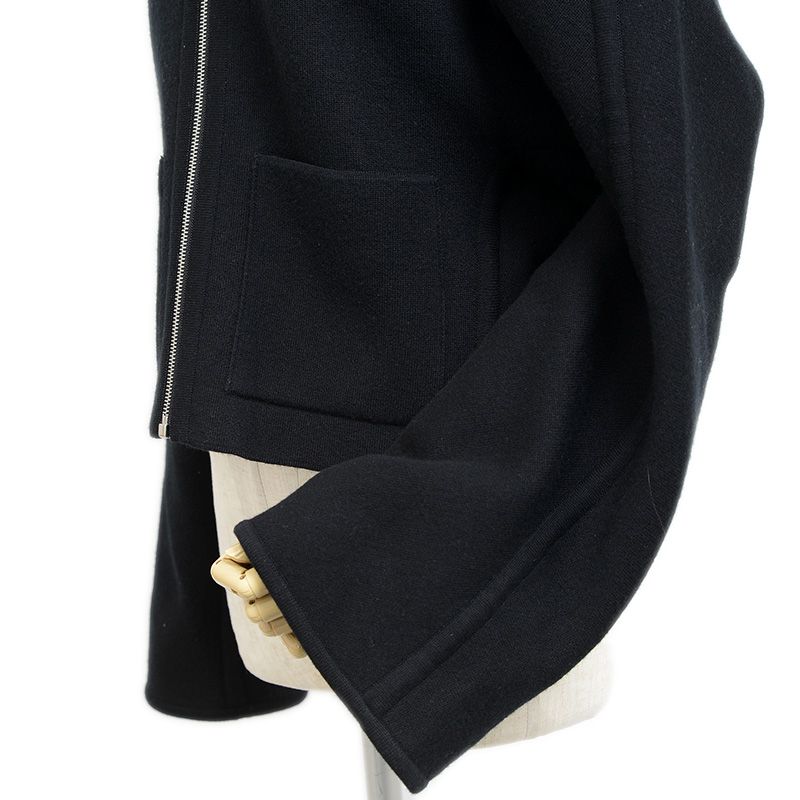 エルメス ノー ジャケット ウール混 ブラック レディース 34 GULLKHAN_COM