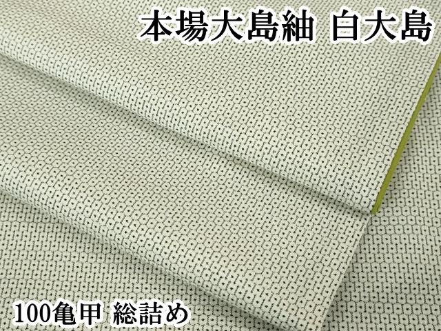 平和屋本店 上 本場大島紬 白大島 100亀甲 総詰め DZAA4849kh5