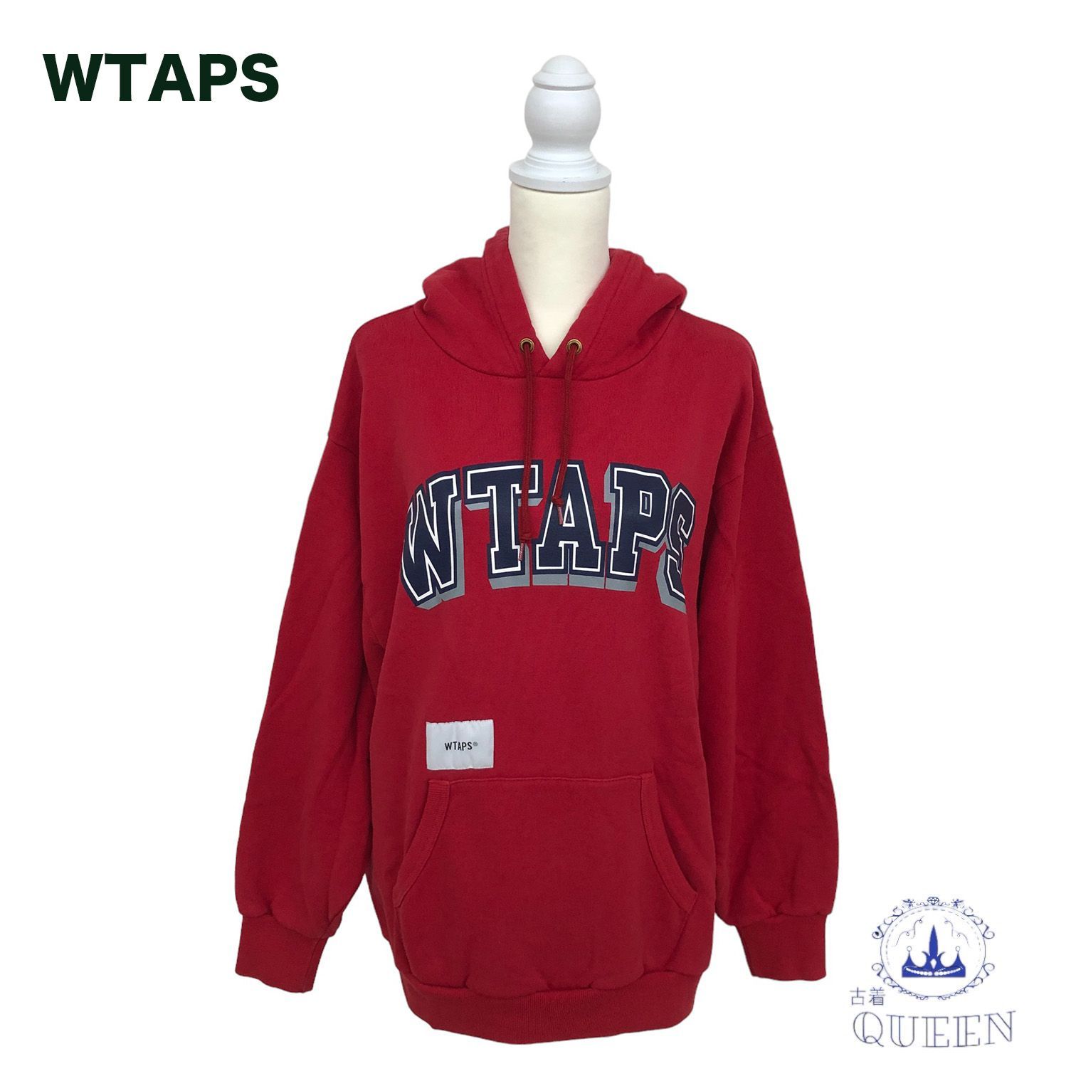 ☆美品☆ W)taps ダブルタップス パーカー 長袖 ビックロゴ カジュアル  