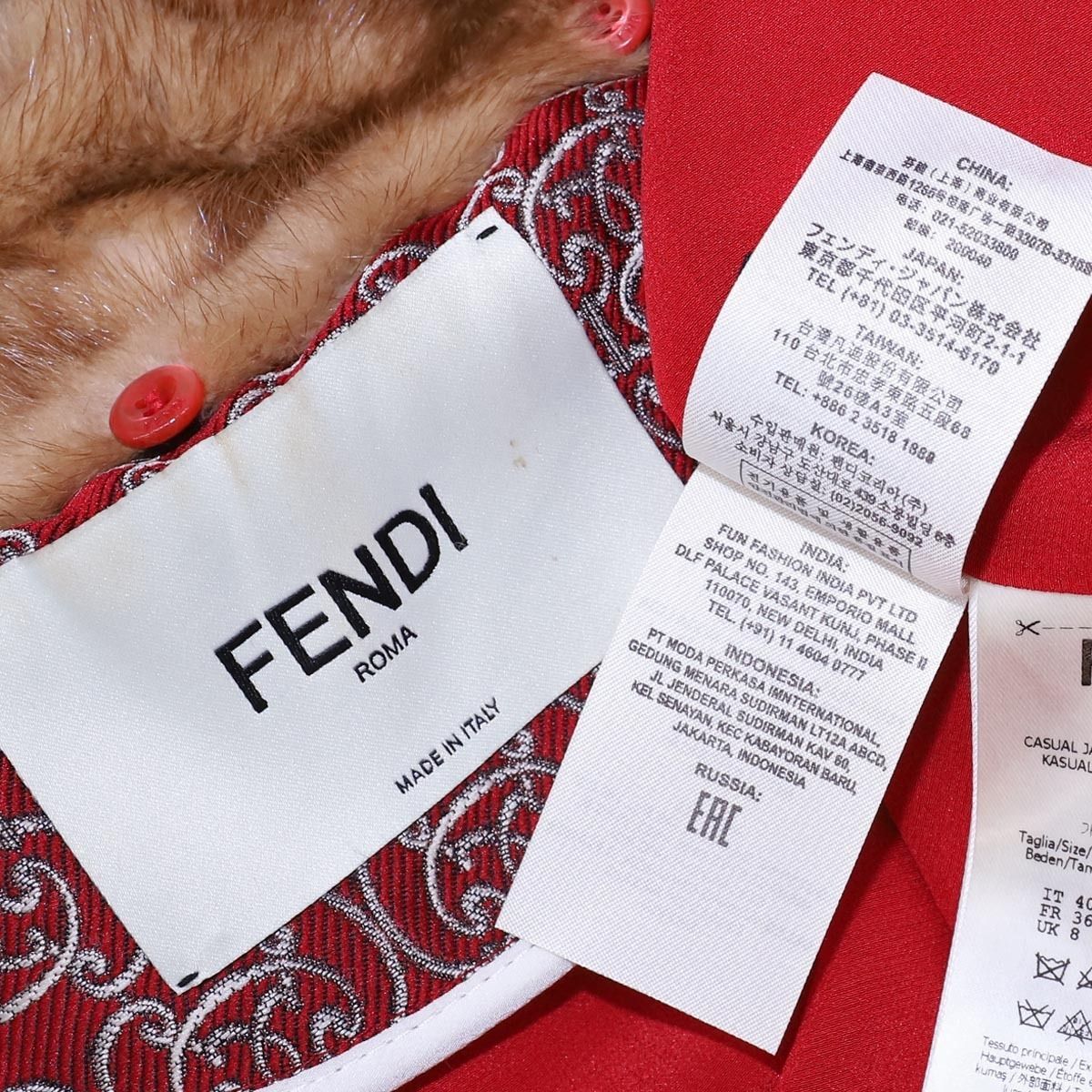 美品！フェンディ ミンク付きジャケット　黒 FENDI(フェンディ) テーラードジャケット ブラック サイズ 44