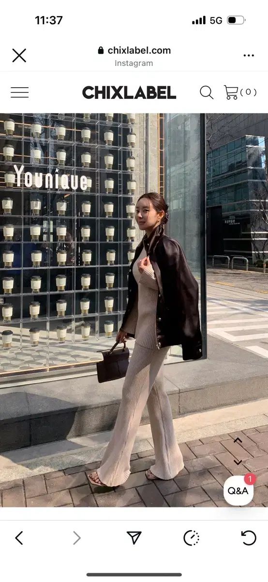 チックスラベル ルーアンド ニット セットアップ サンドベージュ タグ ダスト