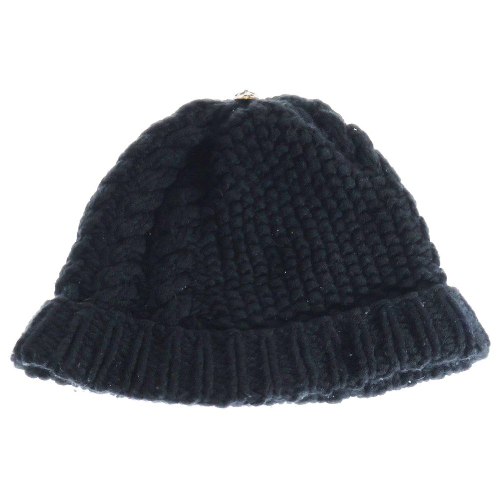 CHROME HEARTS クロムハーツ／クロスパッチ付カシミヤニット帽／シルバ CHROME HEARTS クロムハーツ クロスパッチ カシミア ビーニー