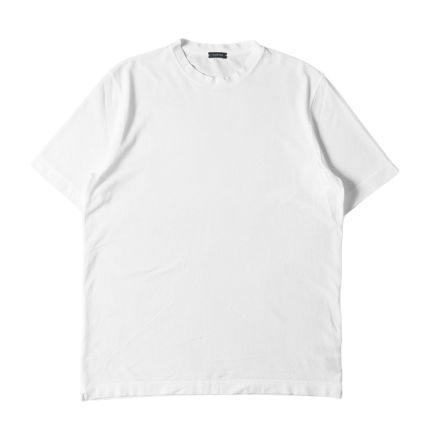 ZANONE ザノーネ Tシャツ サイズ:48 エクスクルーシブ アイスコットン クルーネック 半袖Tシャツ Crew T-shirt ice cotton 無地 ホワイト 白 イタリア製 トップス カットソー【メンズ】