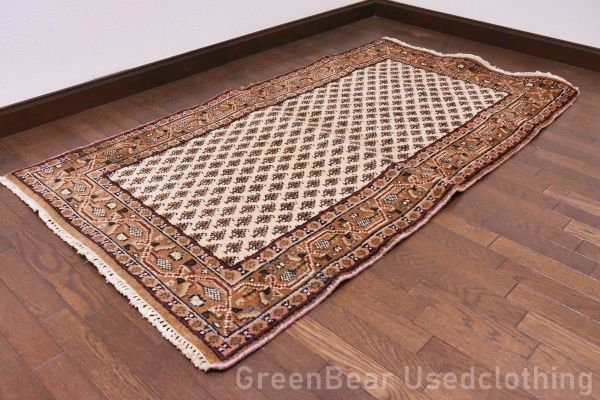 RAGU084 洋間や和室にも◎トライバルラグ ウール絨毯 アンティーク  