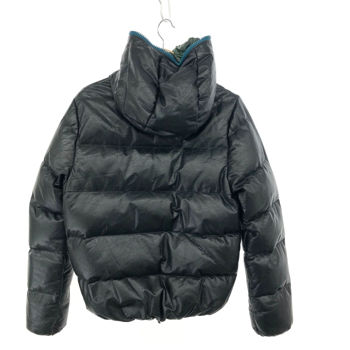 N005 　DUVETICA デュベティカ　レザー　ダウンジャケット　46 DUVETICA(デュベティカ) Lamb Leather Hooded Down Jacket