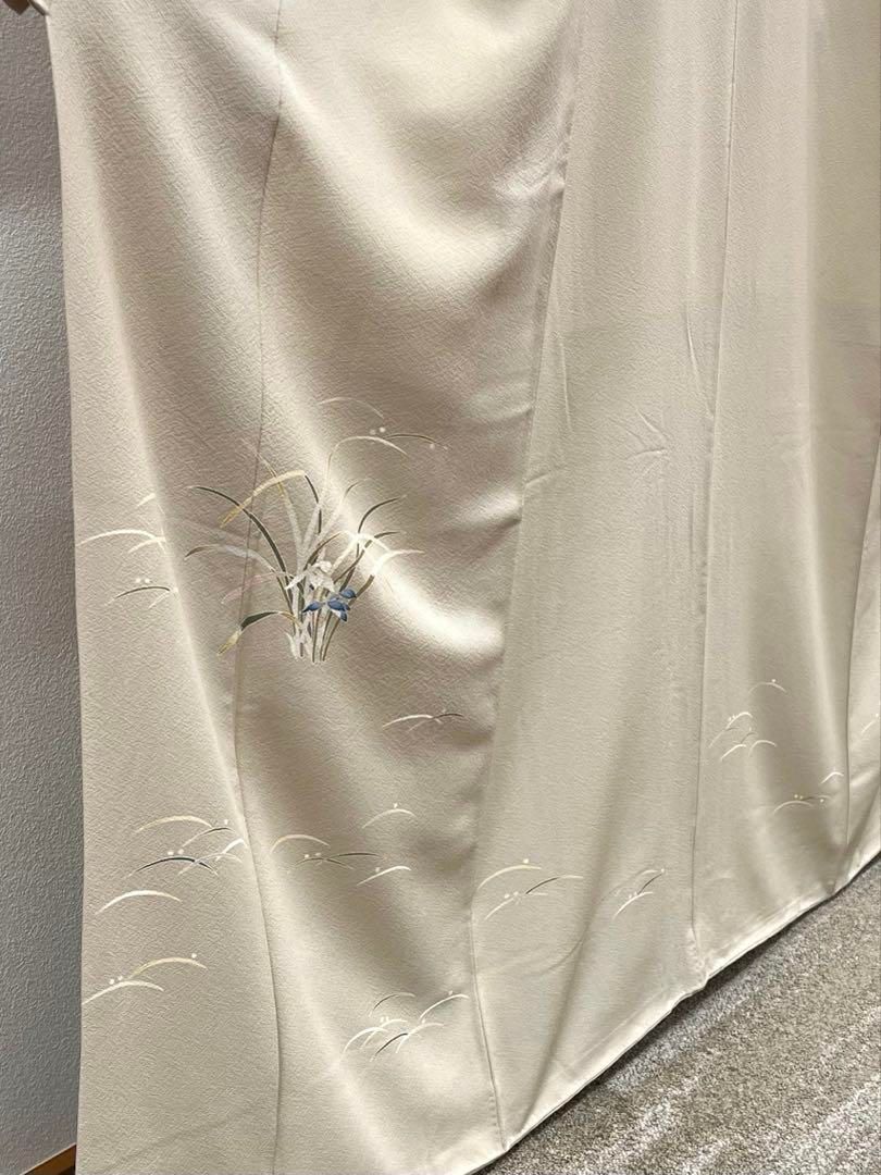 本加賀友禅 柿本一郎 訪問着 落款入 露芝 菖蒲 花 正絹 - メルカリ